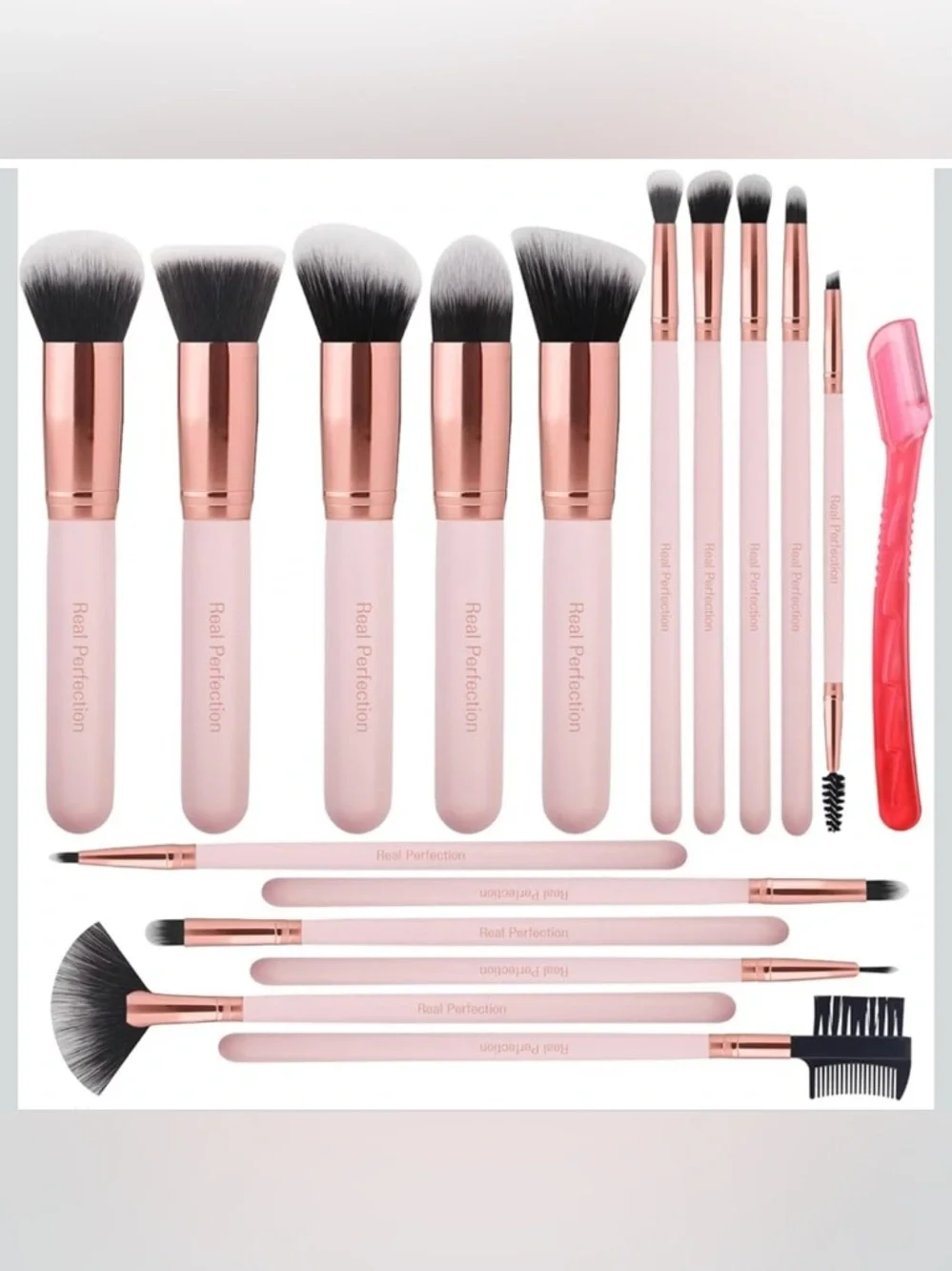 Perfection Pink and Rose Gold Professional Makeup Brush Set